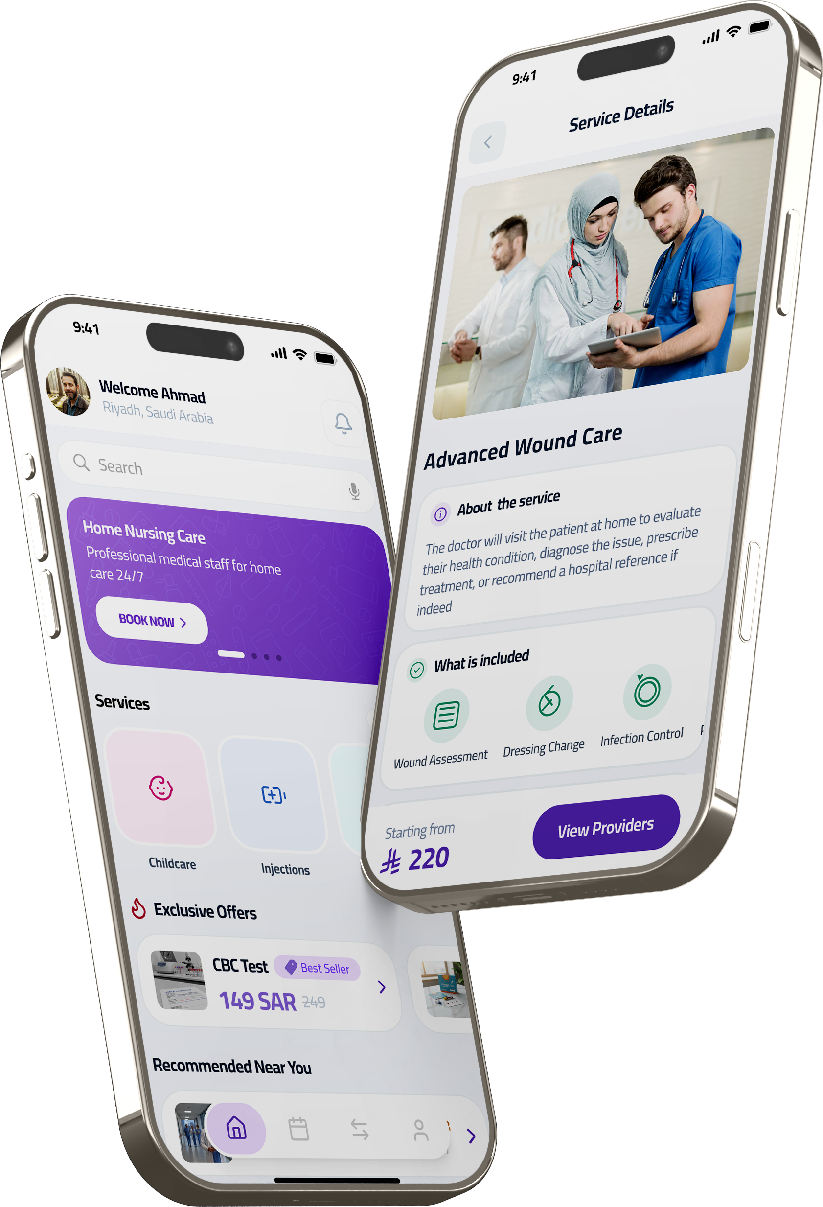 Close Care app screens