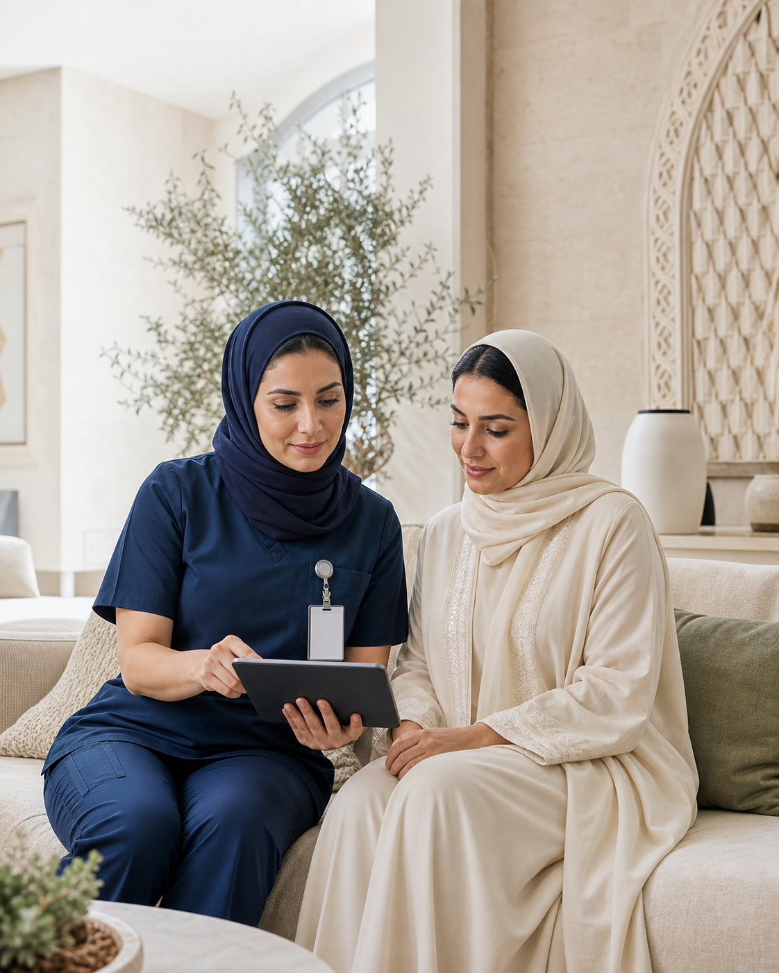 Licensed medical professional with a patient