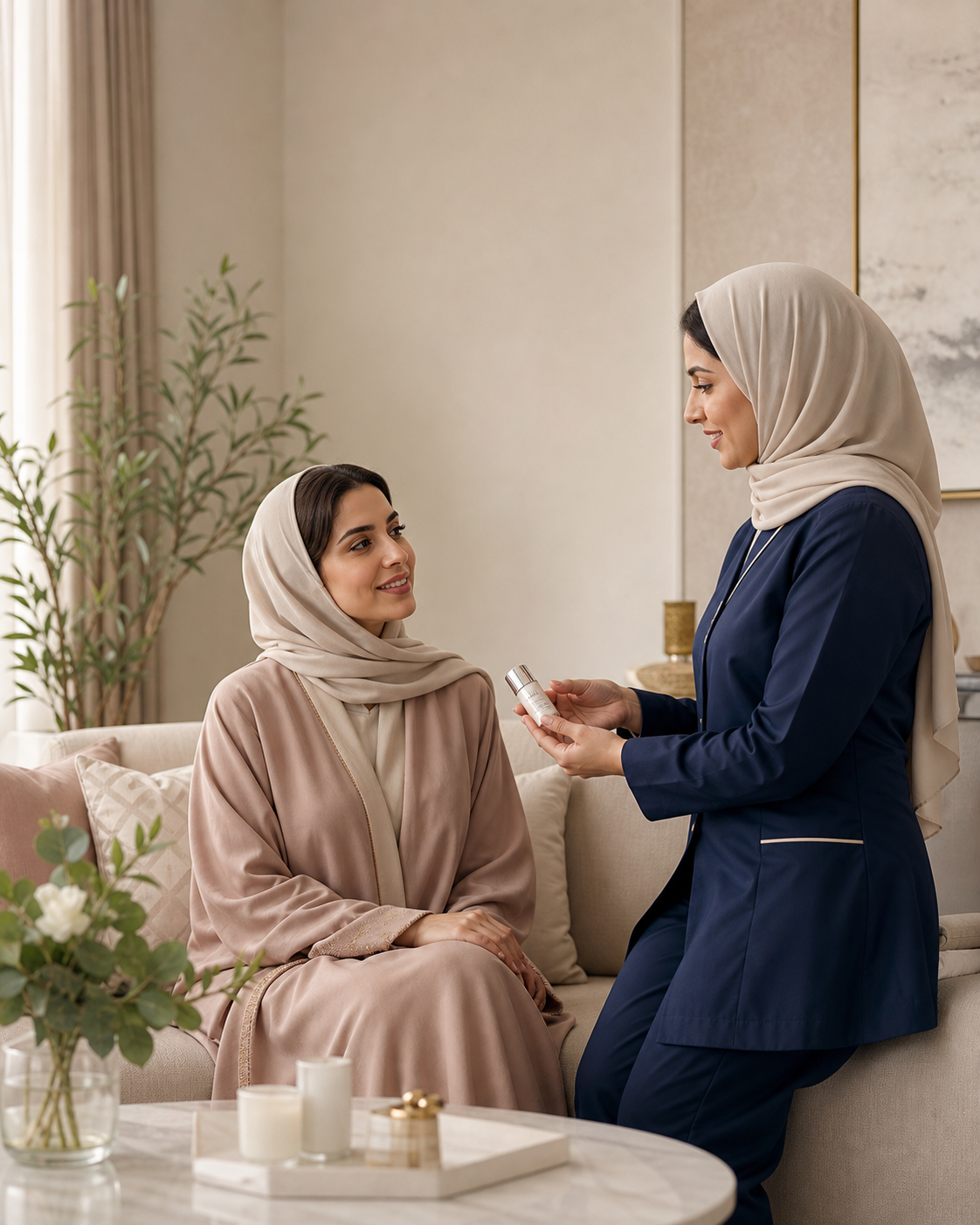 Licensed care provider assisting a patient